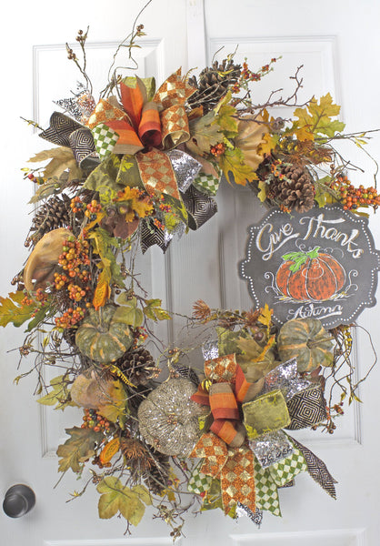 Thankful Pumpkin Grapevine Wreath – MilandDil Designs