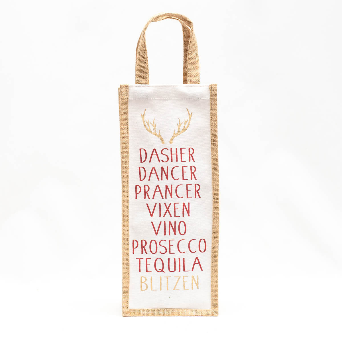 Blitzen Christmas Wine Bag