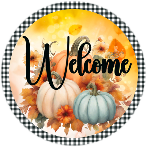 Welcome Fall Sublimated Wreath Sign