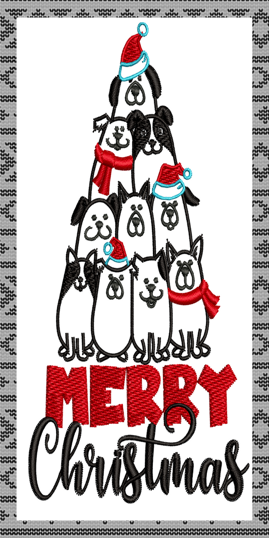 Merry Christmas Dogs 6" x 12" Wreath Sign - Cute Holiday Decor - Festive Pet Lover Decoration