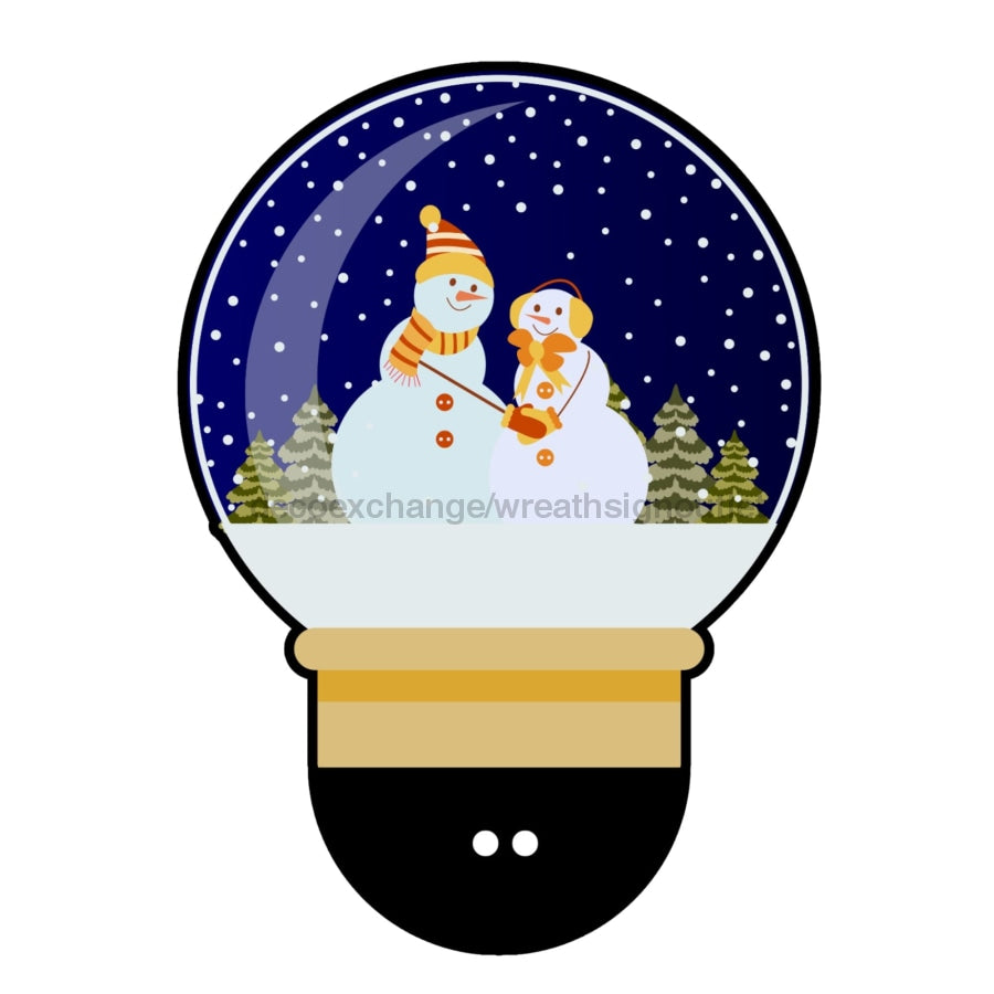 Bow Backer, Snow Globe Bow Backer, wood sign, BB-W-0023, 13" wreath sign