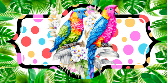 Tropical Parrot Jungle Wreath Sign