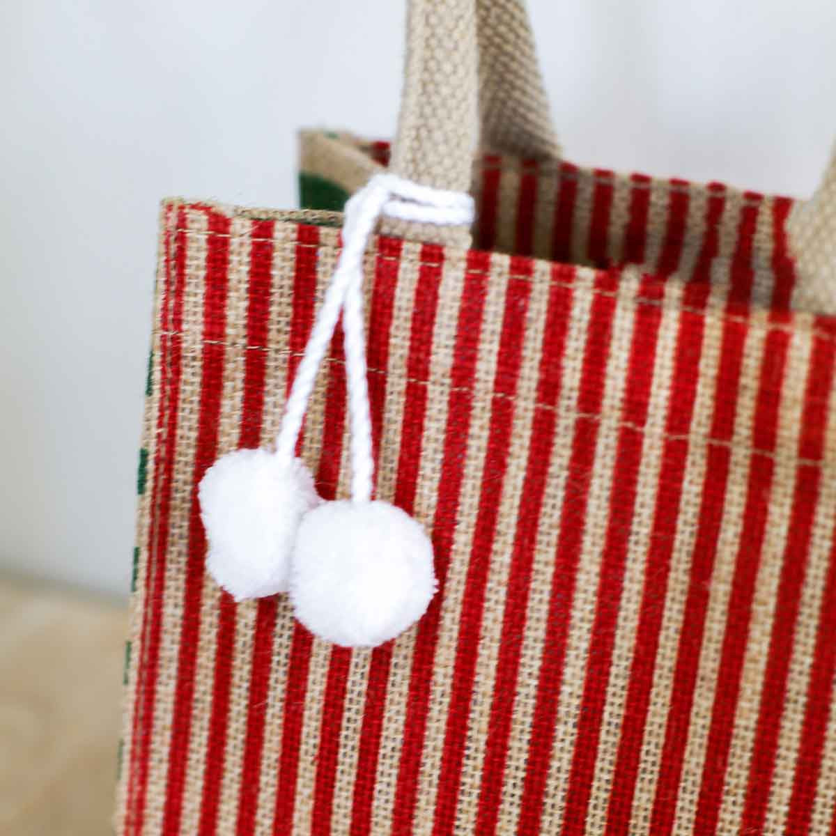 Christmas Stripe Petite Gift Tote