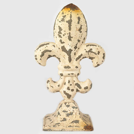 White Rusty Fleur De Lis (Large)