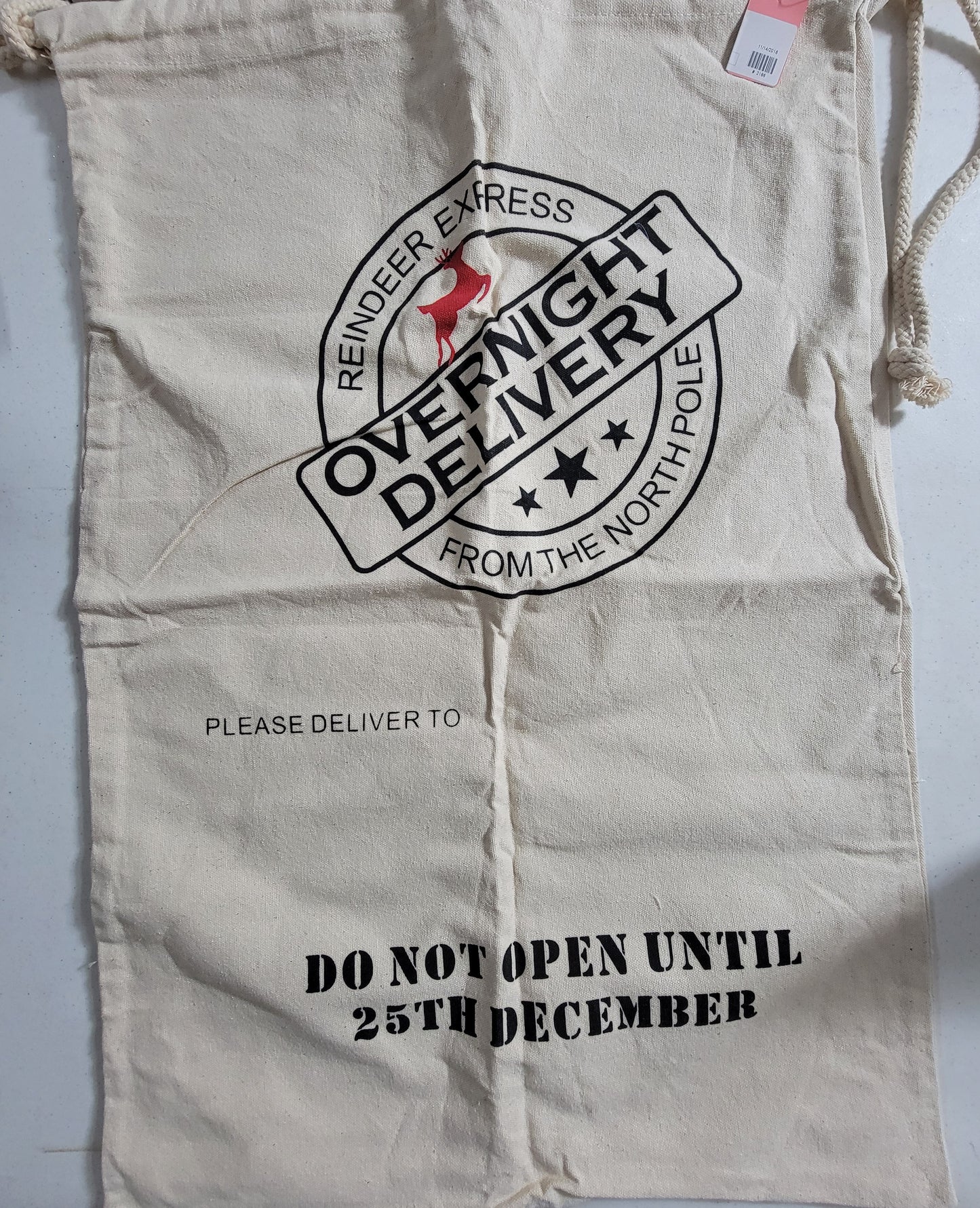 Reindeer Express Overnight Delivery Sack