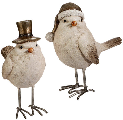 Top Hat and Scarf Whimsical Bird Set