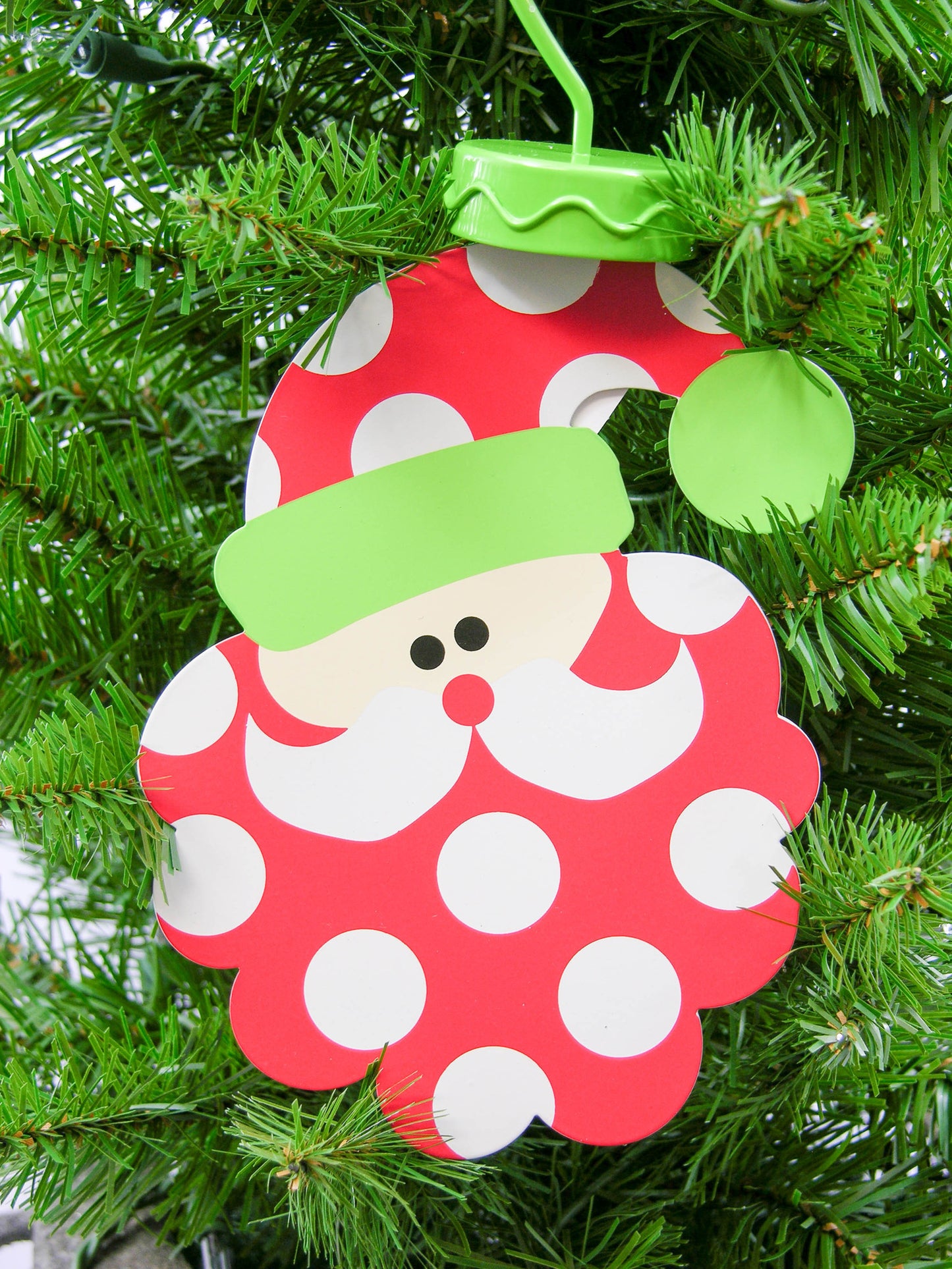 Santa Flat Metal Ornament with Personalization