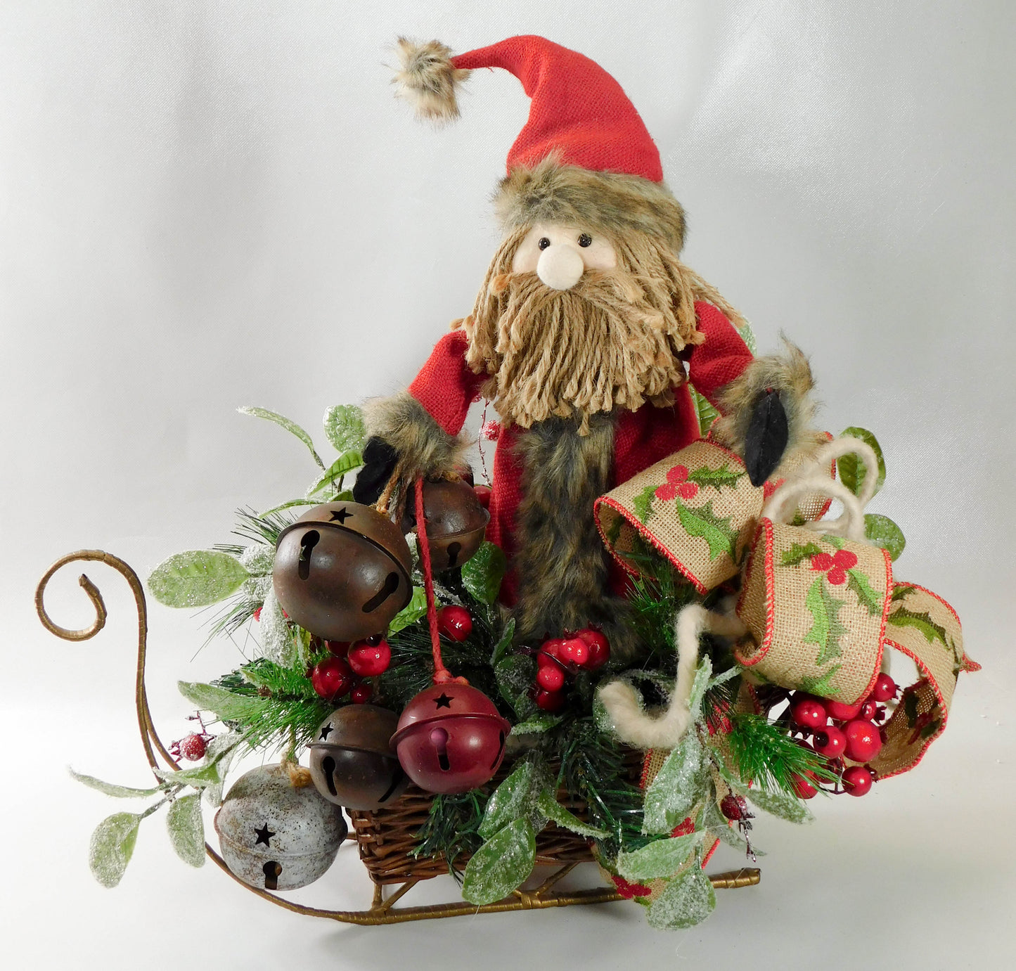 Primitive Santa Sleigh Arrangement