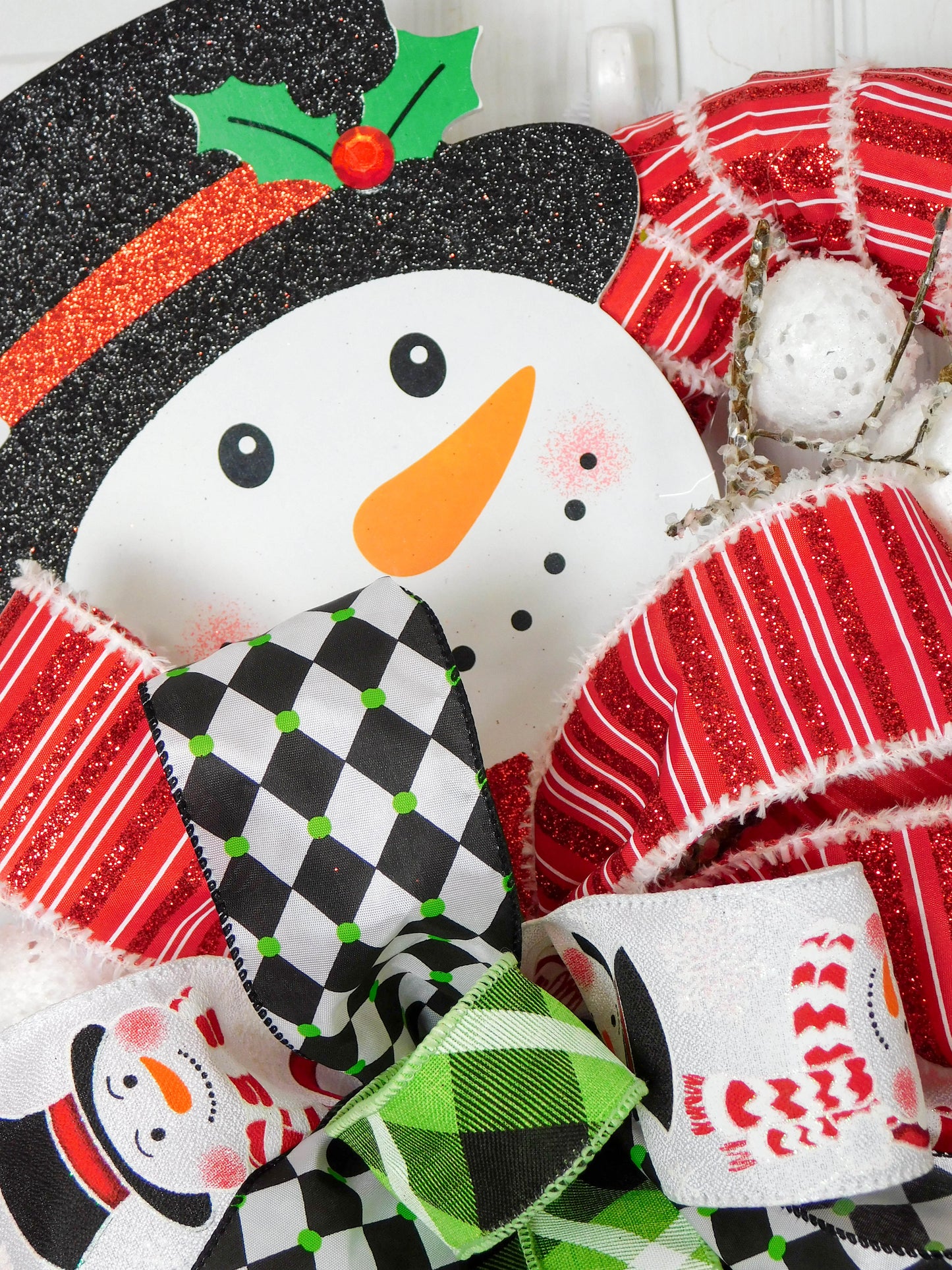 Candy Cane Snowman Hanger