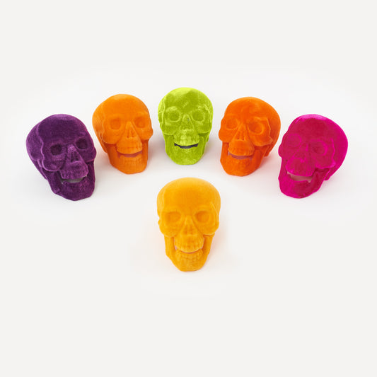 Flocked Glitterville Skull