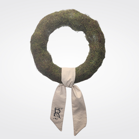 Canvas Monogrammed Wreath Sash