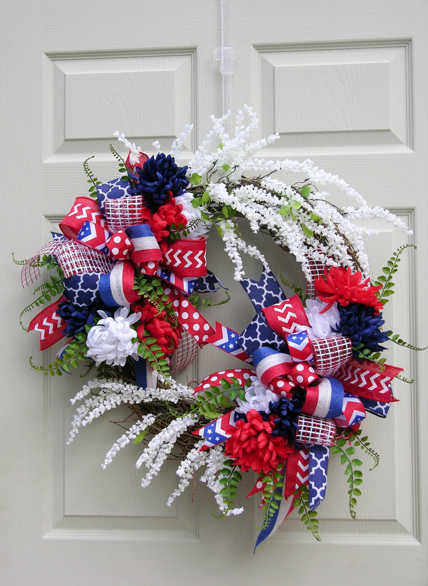 Pompotops 2023 New 11.8-Inch Rustic Red White And Blue Patriotic Fabric  Front Door Wreath With Metal Star Bow – Americana Decoration – Indoor  Outdoor 4th Of July Home Decor 