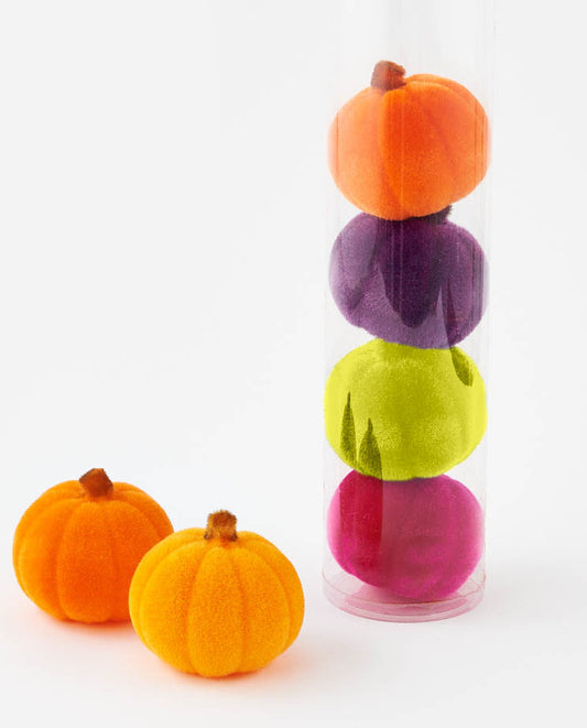 Flocked Pumpkin Set of 6